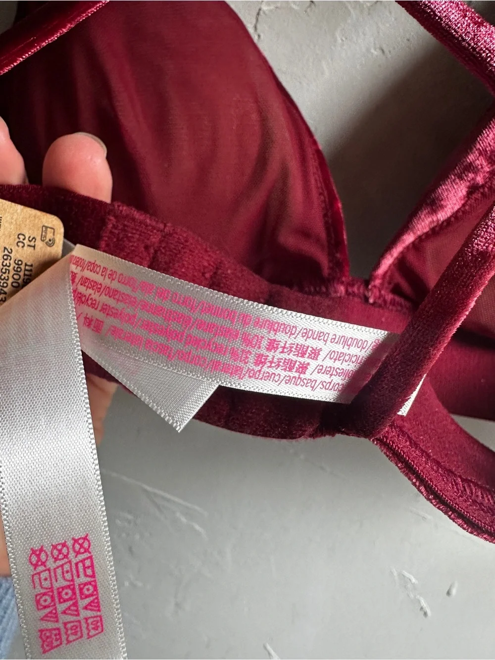 Victoria’s Secret PINK Red Velvet Strappy Bralette Y2K Coquette‎ NWT Festival L
